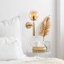 Opviq King - 11459 Lámpara de pared dorada con tapa de cristal